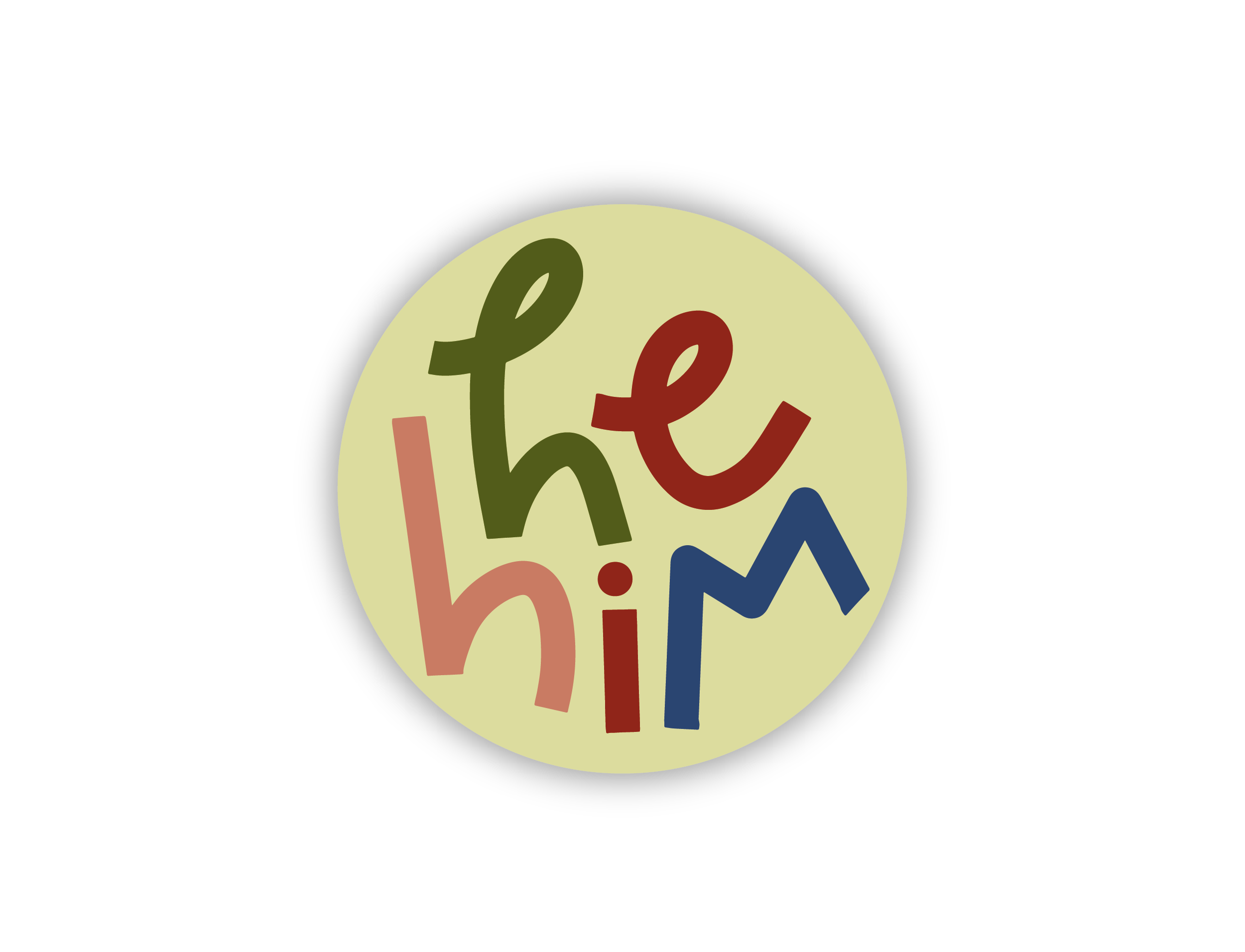 He Him Pronoun Mini Sticker