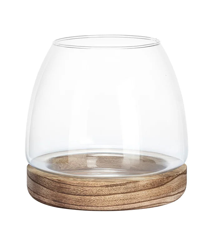 Dome Terrarium With Wood Base