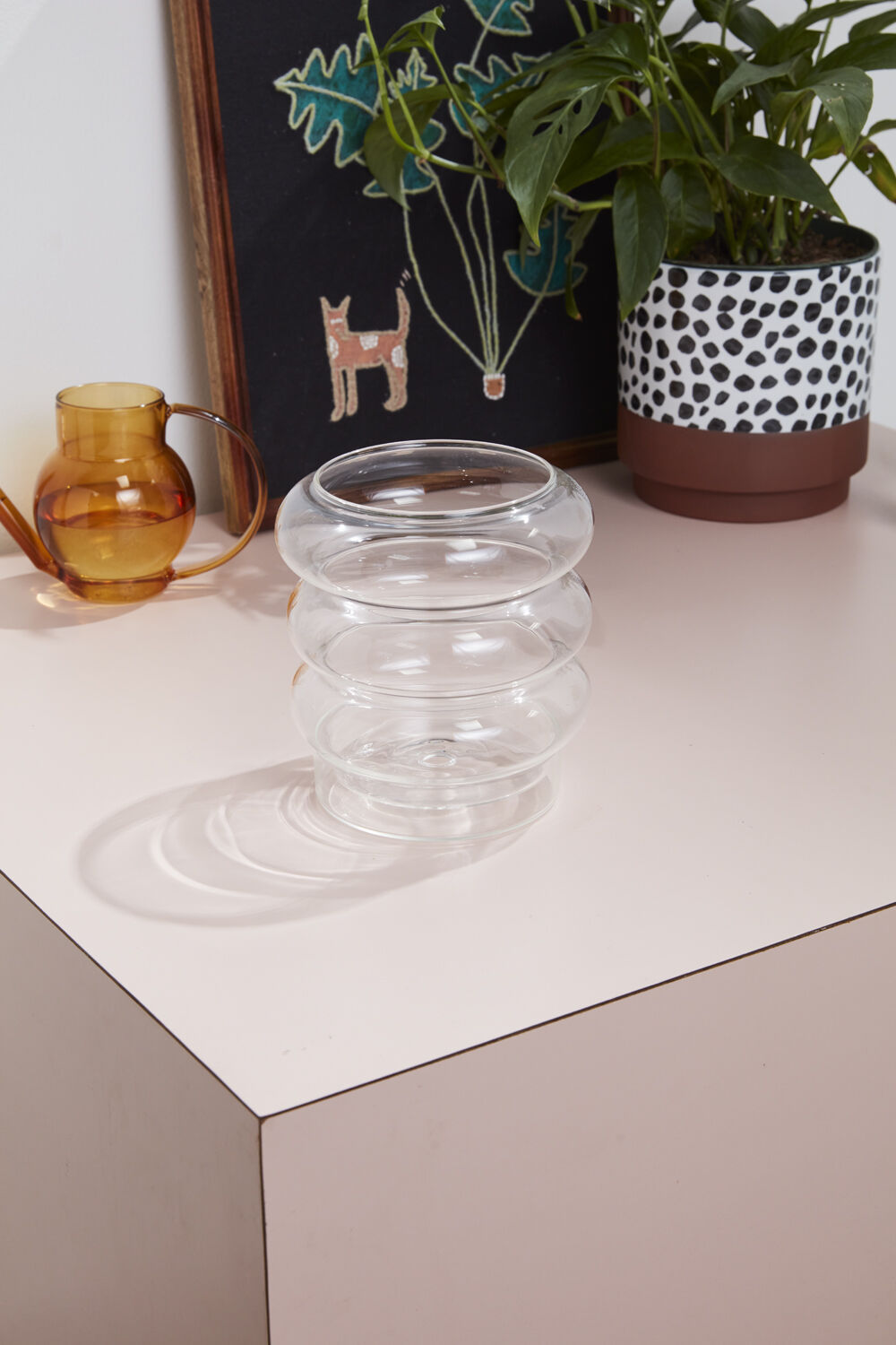 Stacked Rings Glass Pot