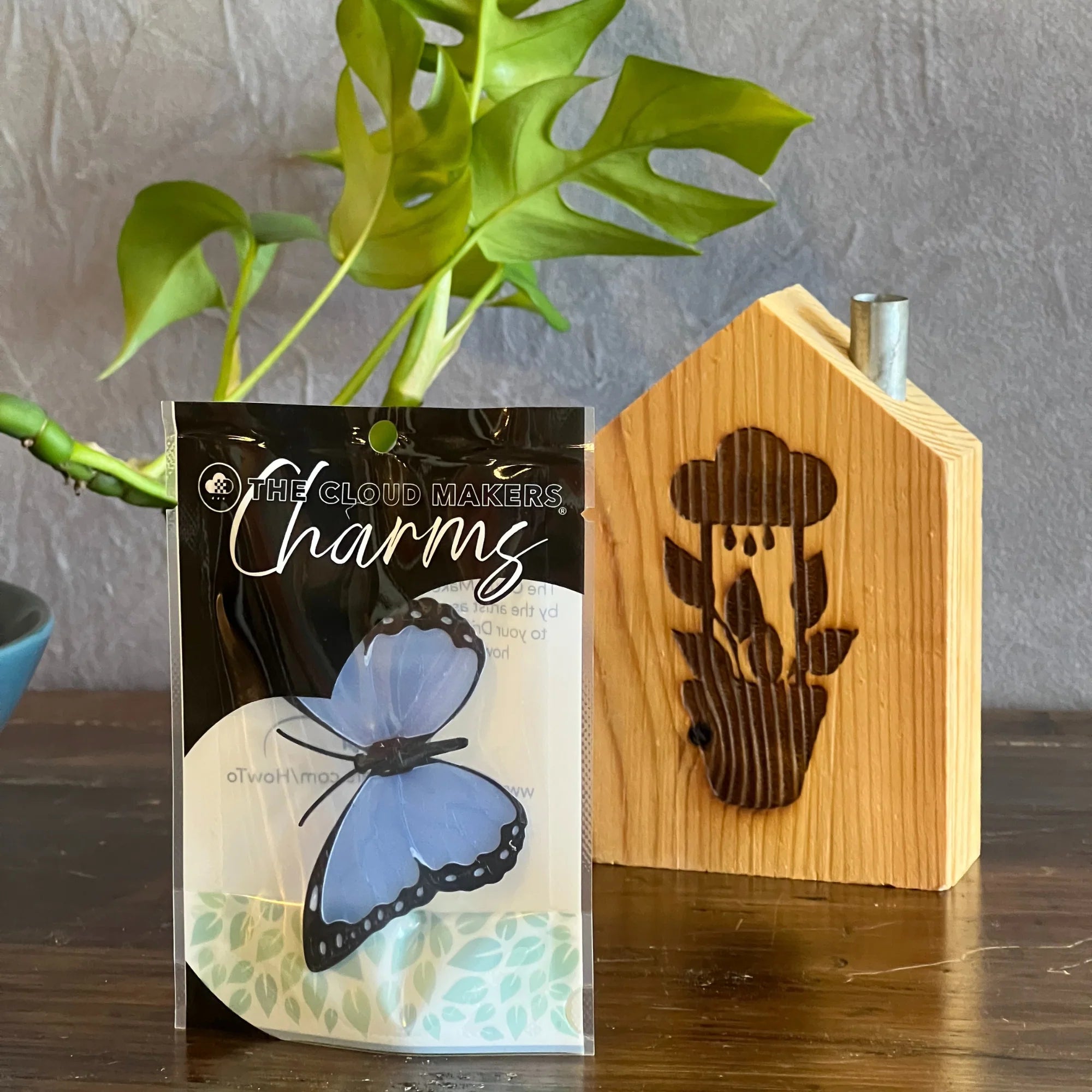 Blue Butterfly Charm (Add-On) — For Dripping Rain Cloud