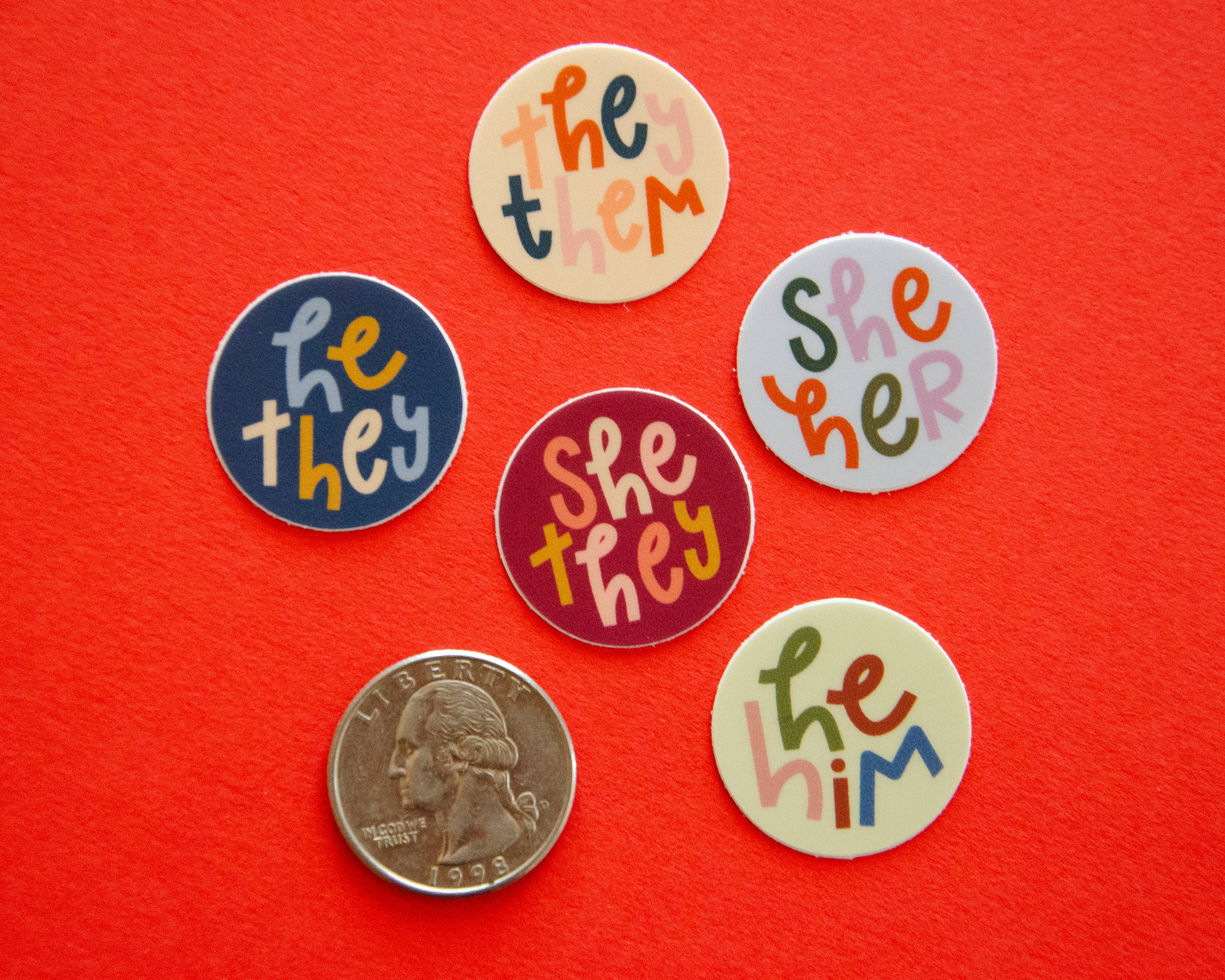 She Her Pronoun Mini Sticker