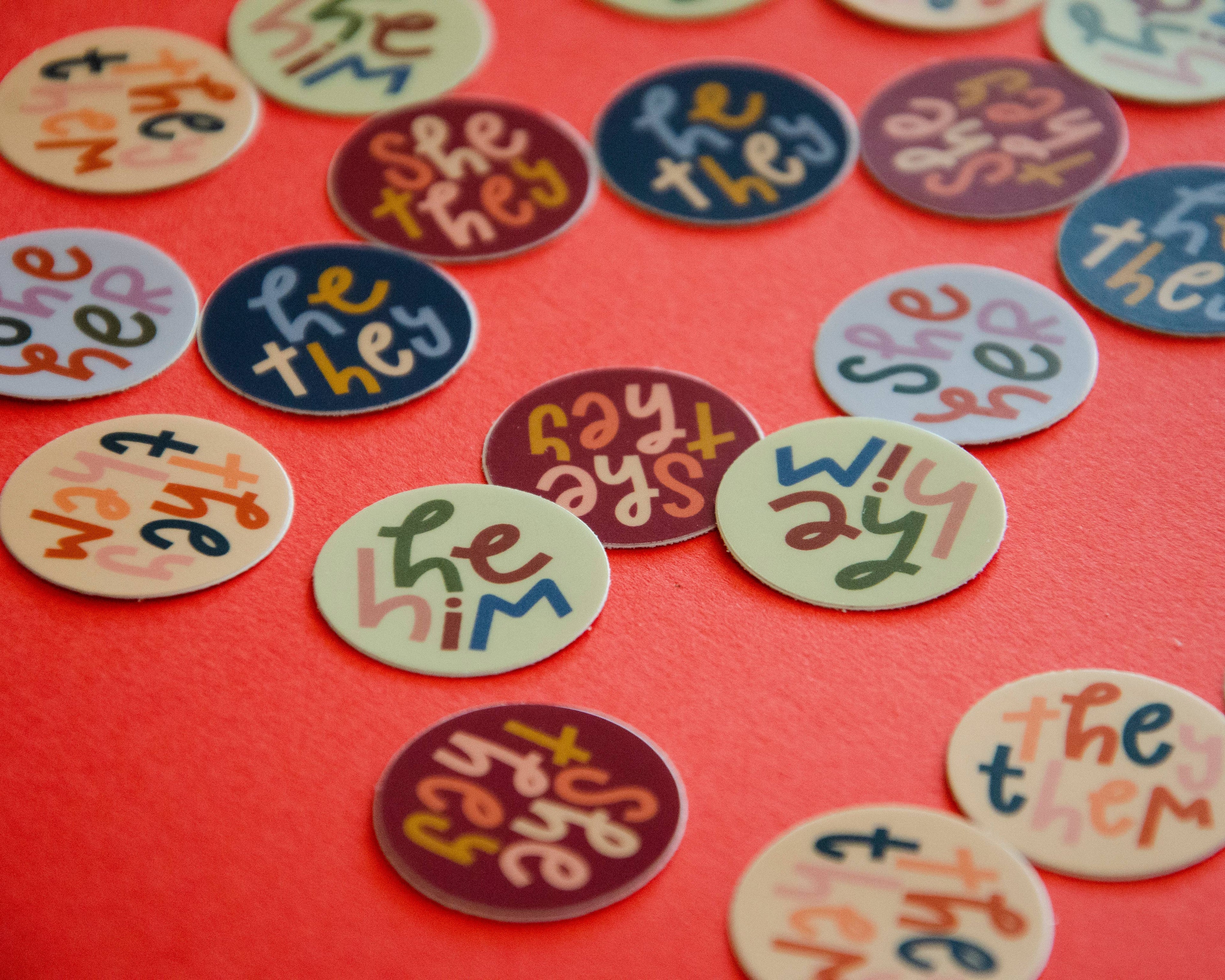 She Her Pronoun Mini Sticker