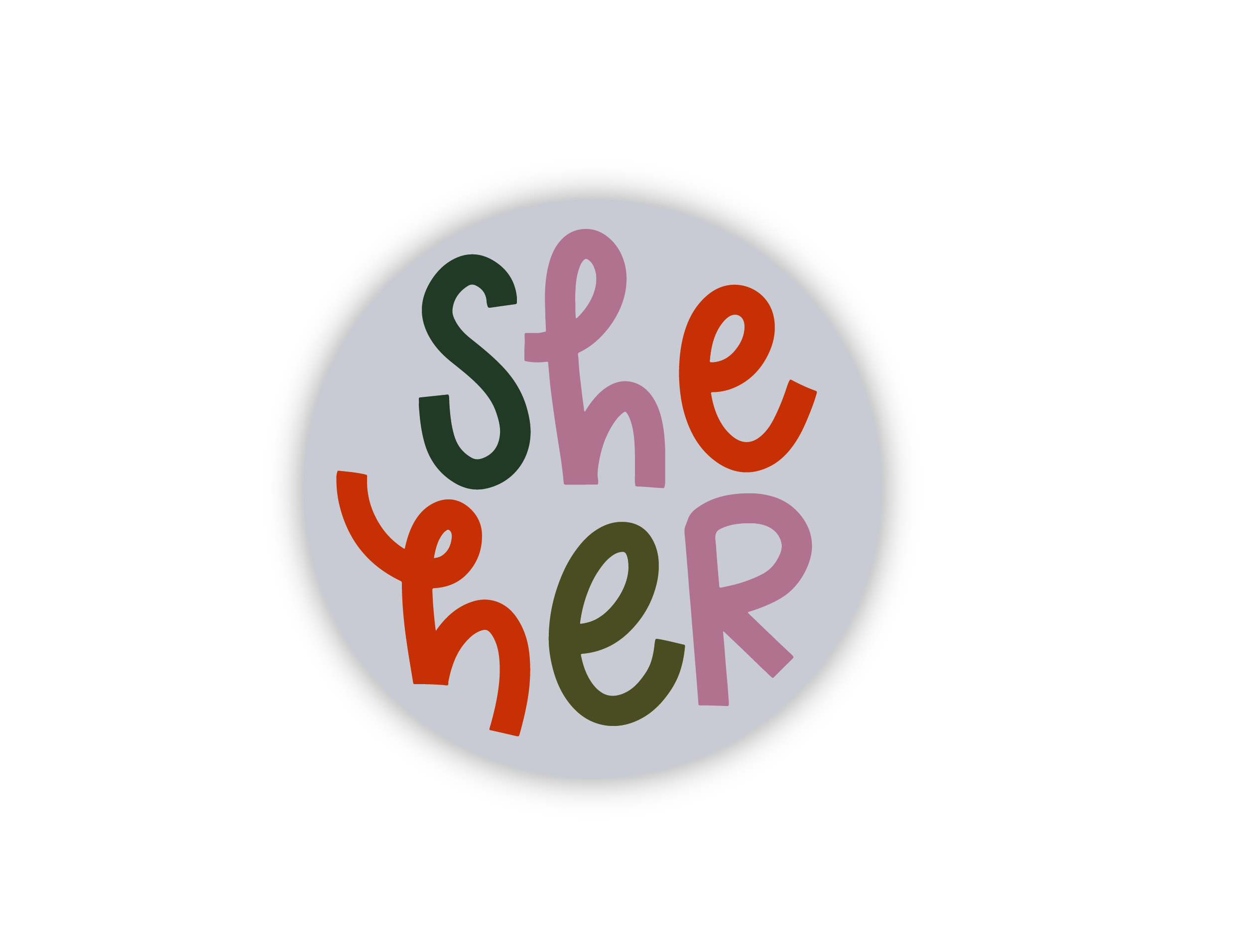 She Her Pronoun Mini Sticker