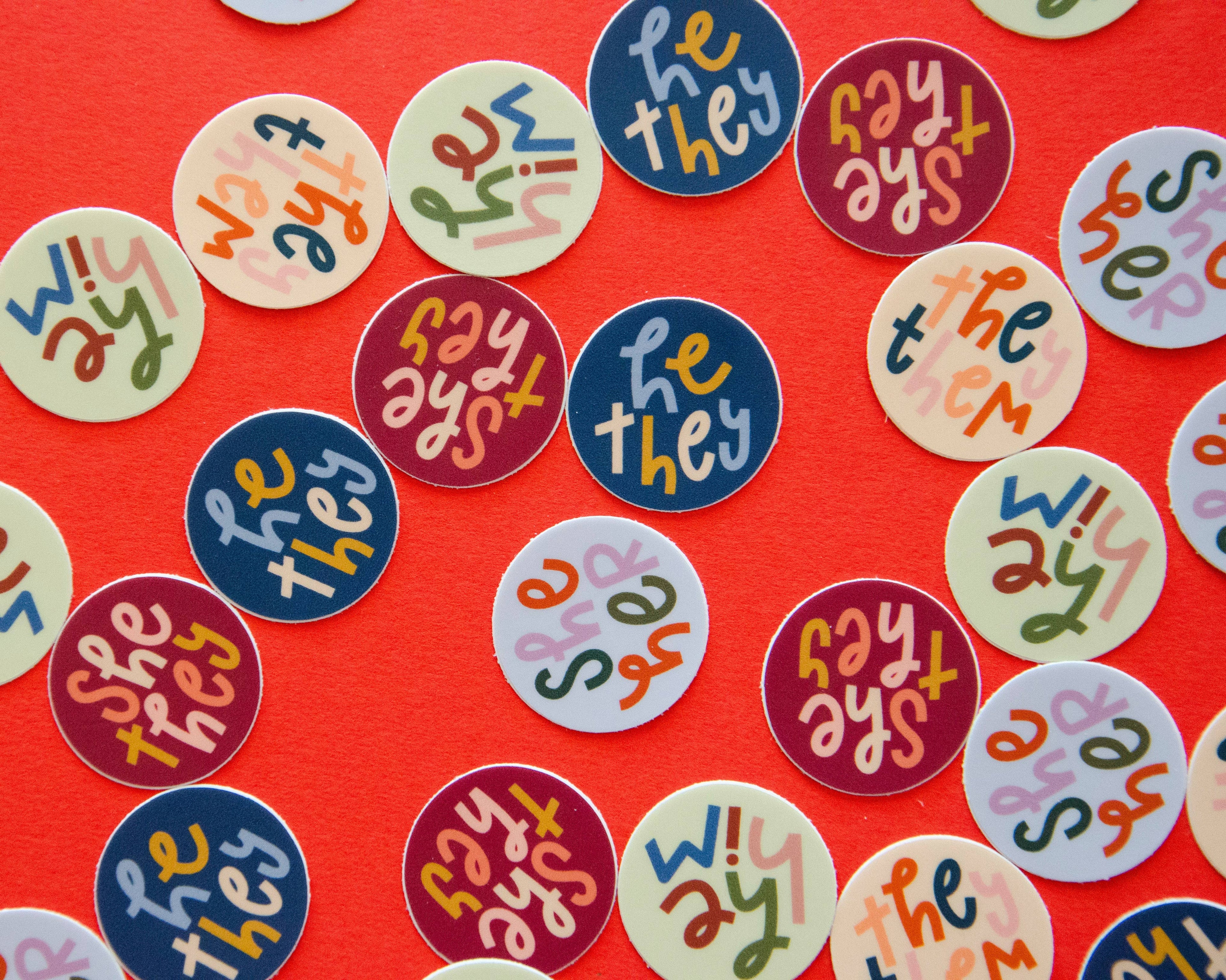 He Him Pronoun Mini Sticker