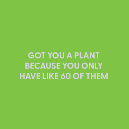 Got you a plant because you only have like 60 of them - Greeting Card