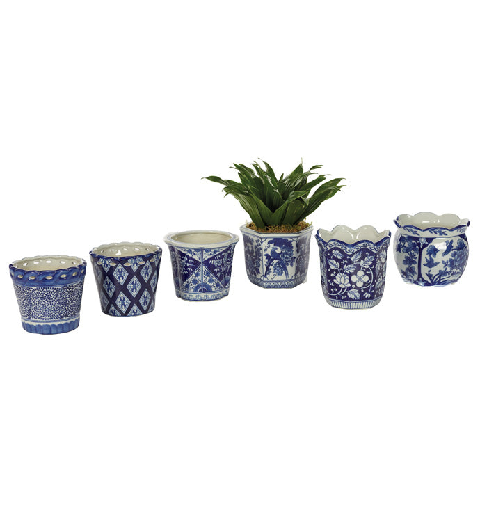 Blue &amp; White Small Planter