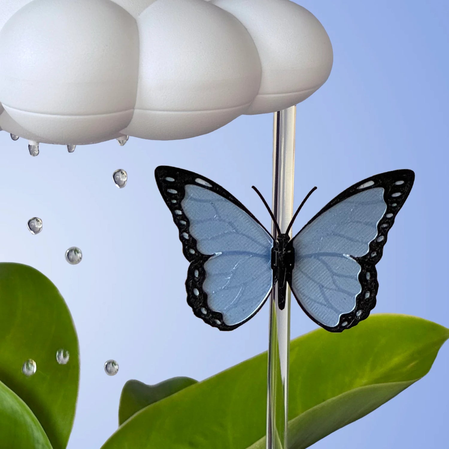 Blue Butterfly Charm (Add-On) — For Dripping Rain Cloud