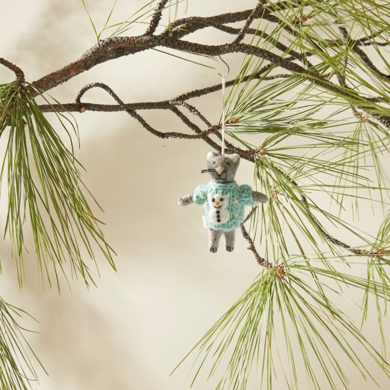 Cat in an Ugly Sweater Ornament – Set of 4