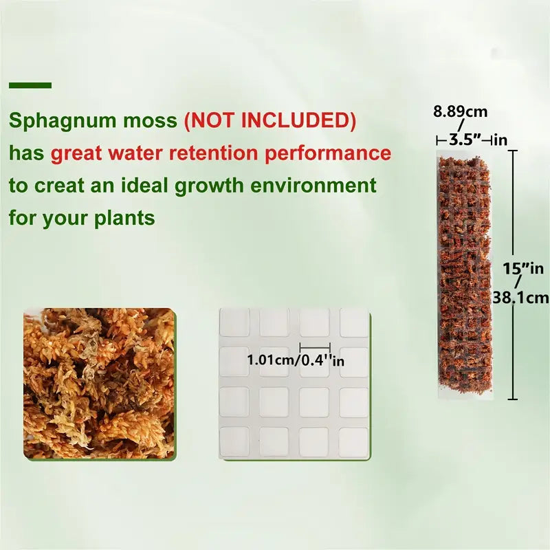 D-Shaped Transparent Moss Pole 15&quot;