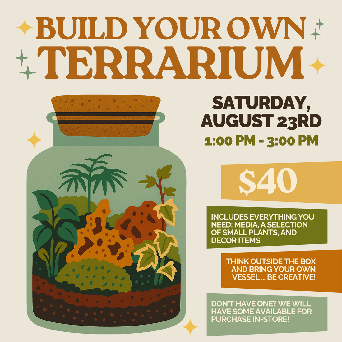 BYO Terrarium Workshop - SOLD OUT