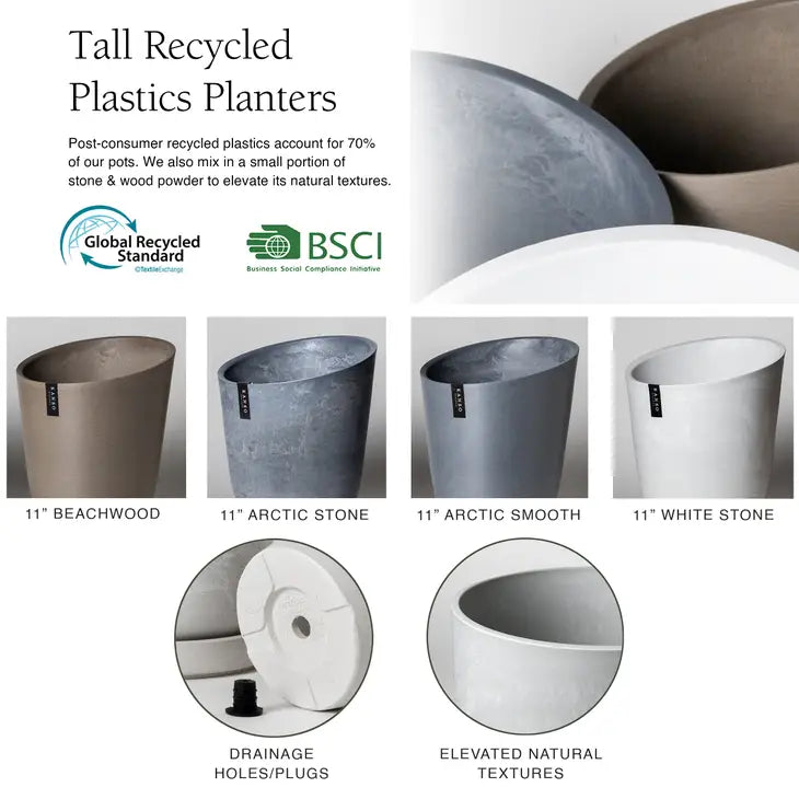 Recycled Tall Planter Pot