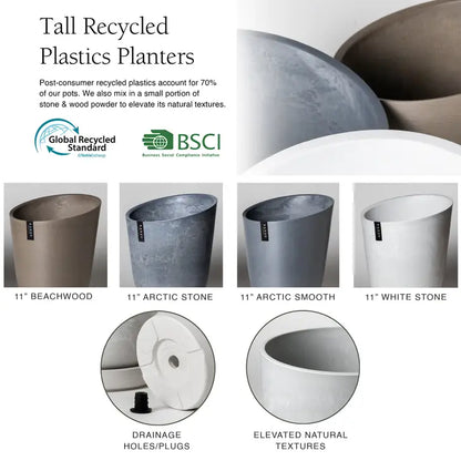 Recycled Tall Planter Pot