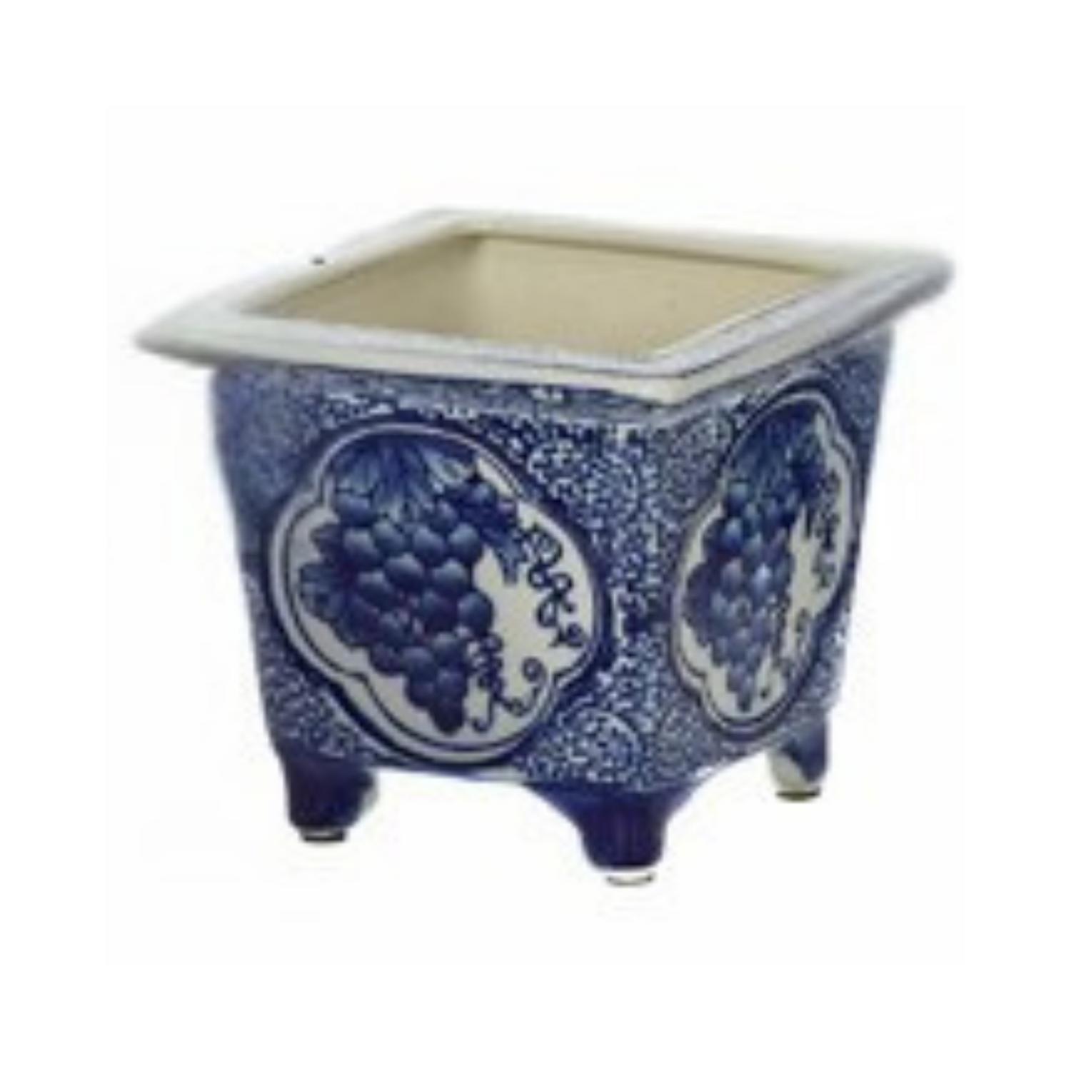Blue &amp; White Square Planter