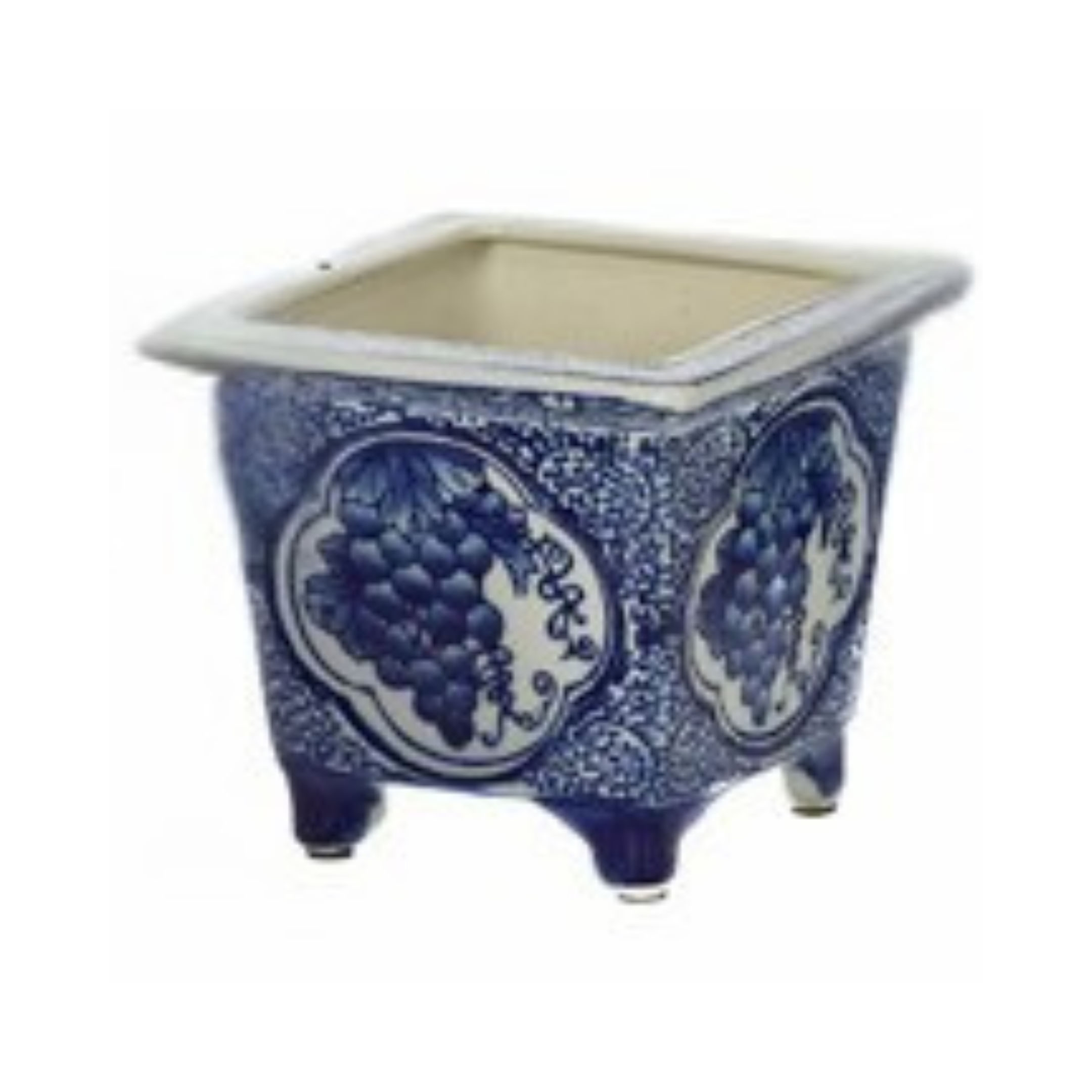 Blue &amp; White Square Planter