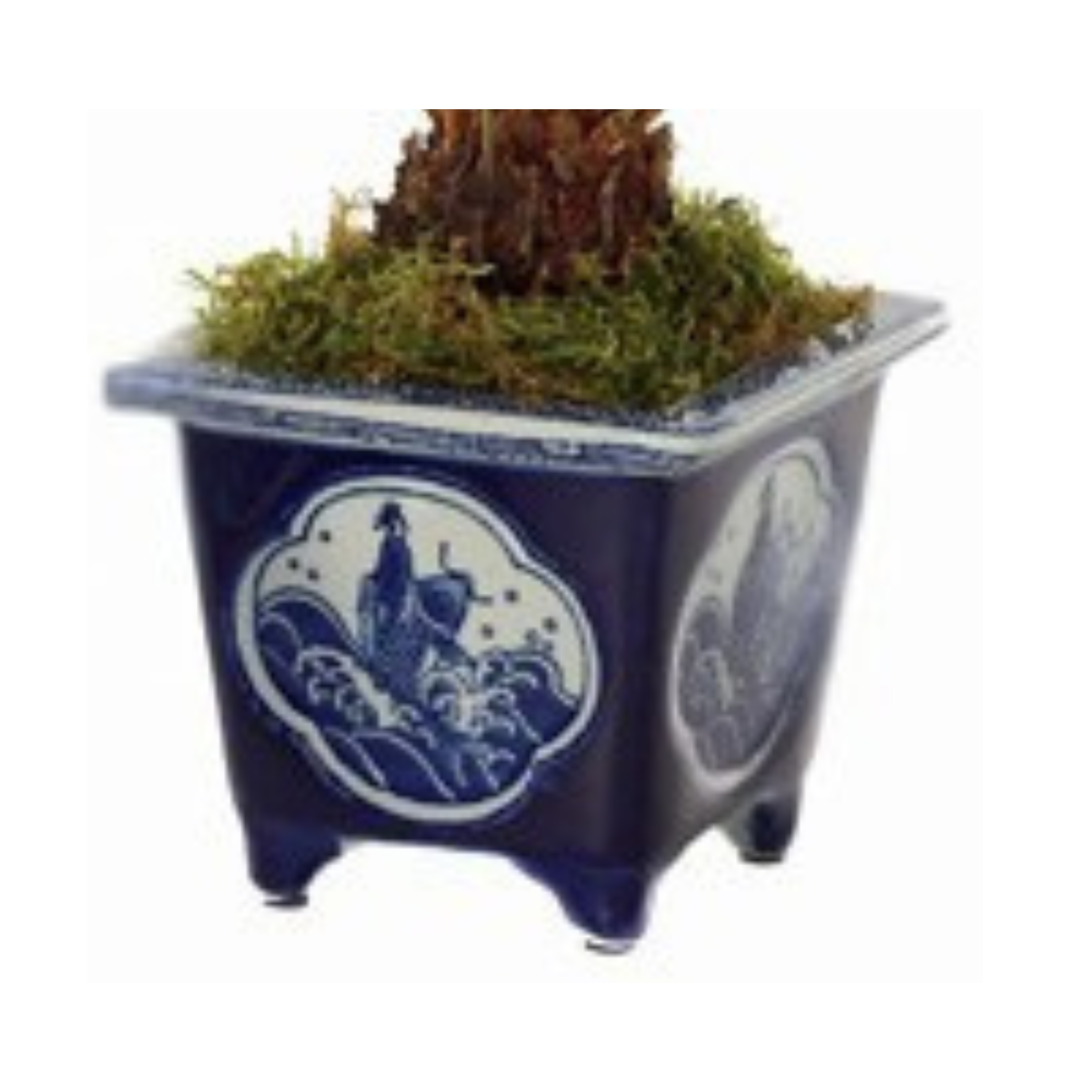 Blue &amp; White Square Planter