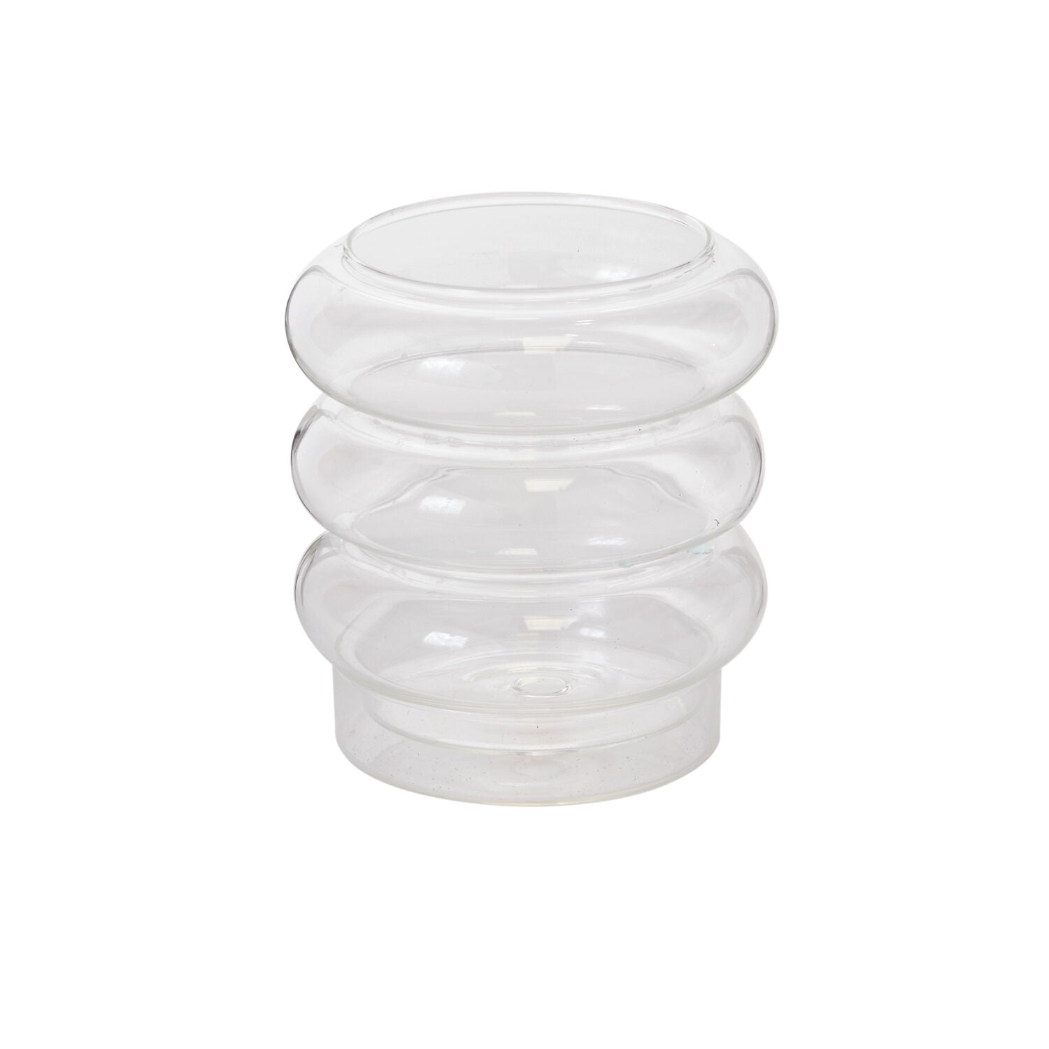 Stacked Rings Glass Pot